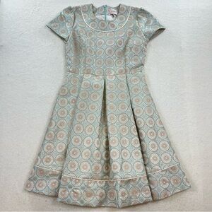 DOWNEAST Short Sleeve Patterned Pleated Dress Size 12